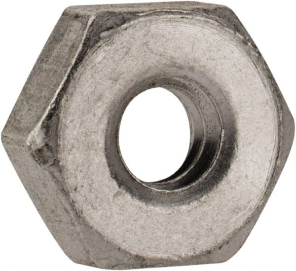 Value Collection - #6-32 UNC Aluminum Right Hand Machine Screw Hex Nut - 5/16" Across Flats, 7/64" High, Uncoated - Exact Tooling