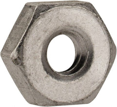 Value Collection - #6-32 UNC Aluminum Right Hand Machine Screw Hex Nut - 5/16" Across Flats, 7/64" High, Uncoated - Exact Tooling