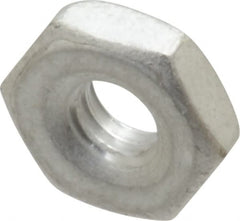 Value Collection - #8-32 UNC Aluminum Right Hand Machine Screw Hex Nut - 11/32" Across Flats, 1/8" High, Uncoated - Exact Tooling