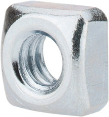 Value Collection - 1/4-20 Steel Square Nut - Zinc Plated, 7/16" Square Width x 7/32" Overall Height - Exact Tooling