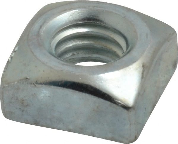 Value Collection - 5/16-18 Steel Square Nut - Zinc Plated, 9/16" Square Width x 17/64" Overall Height - Exact Tooling