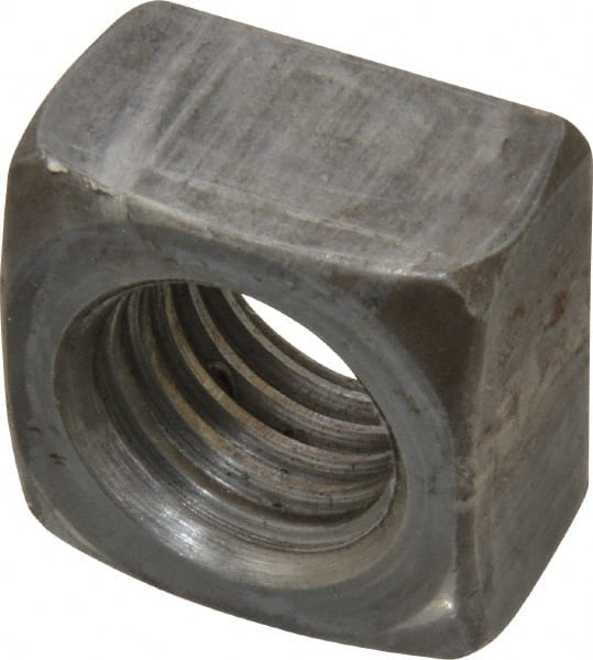 Value Collection - 3/4-10 Steel Square Nut - Uncoated, 1-1/8" Square Width x 21/32" Overall Height - Exact Tooling