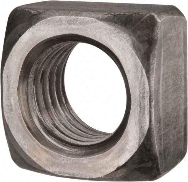 Value Collection - 7/8-9 Steel Square Nut - Uncoated, 1-5/16" Square Width x 49/64" Overall Height - Exact Tooling