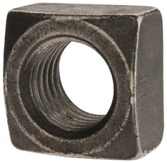Value Collection - 1-8 Steel Square Nut - Uncoated, 1-1/2" Square Width x 7/8" Overall Height - Exact Tooling