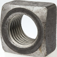Value Collection - 1-1/8-7 Steel Square Nut - Uncoated, 1-11/16" Square Width x 1" Overall Height - Exact Tooling