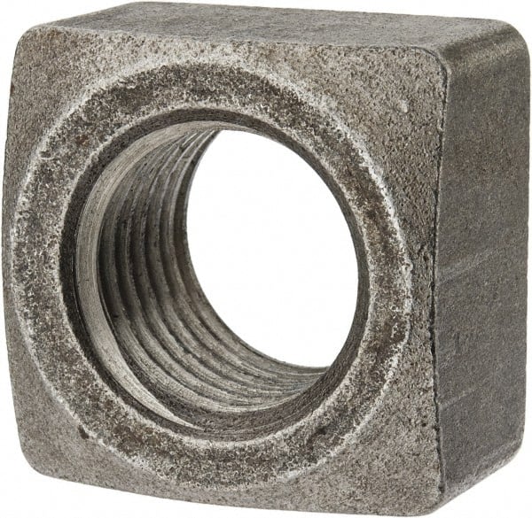 Value Collection - 1-1/4-7 Steel Square Nut - Uncoated, 1-7/8" Square Width x 1-3/32" Overall Height - Exact Tooling
