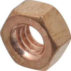 Value Collection - 1/4-20 UNC Silicon Bronze Right Hand Hex Nut - 7/16" Across Flats, 7/32" High, Uncoated - Exact Tooling
