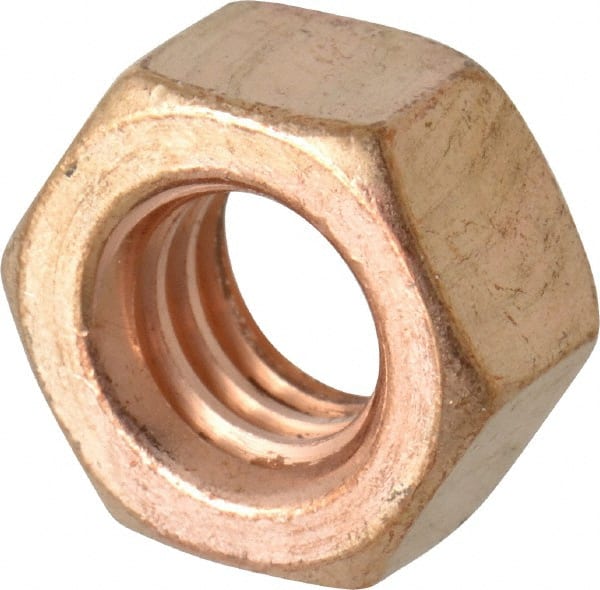 Value Collection - 5/16-18 UNC Silicon Bronze Right Hand Hex Nut - 1/2" Across Flats, 17/64" High, Uncoated - Exact Tooling