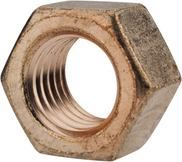 Value Collection - 7/8-9 UN Silicon Bronze Right Hand Hex Nut - 1-5/16" Across Flats, 3/4" High, Uncoated - Exact Tooling