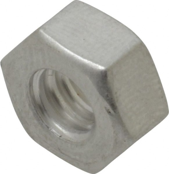 Value Collection - 1/4-20 UN Aluminum Right Hand Hex Nut - 7/16" Across Flats, 7/32" High, Uncoated - Exact Tooling