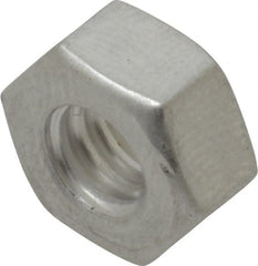 Value Collection - 1/4-20 UN Aluminum Right Hand Hex Nut - 7/16" Across Flats, 7/32" High, Uncoated - Exact Tooling