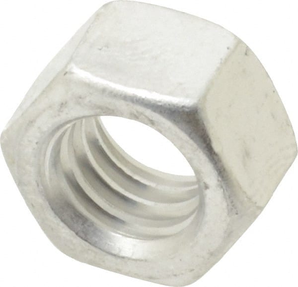 Value Collection - 3/8-16 UN Aluminum Right Hand Hex Nut - 9/16" Across Flats, 21/64" High, Uncoated - Exact Tooling