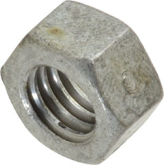 Value Collection - 3/8-16 UNC Steel Right Hand Hex Nut - 9/16" Across Flats, 21/64" High, Hot Dipped Galvanized Finish - Exact Tooling