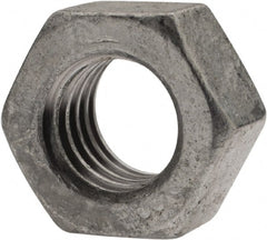 Value Collection - 7/16-14 UNC Steel Right Hand Hex Nut - 11/16" Across Flats, 3/8" High, Hot Dipped Galvanized Finish - Exact Tooling