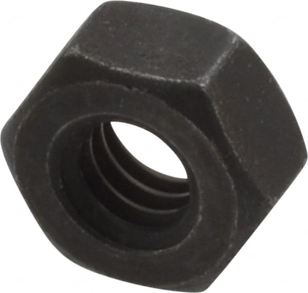 Value Collection - 1/4-20 UNC Steel Right Hand Hex Nut - 7/16" Across Flats, 7/32" High, Black Oxide Finish - Exact Tooling