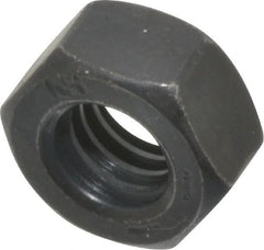 Value Collection - 5/16-18 UNC Steel Right Hand Hex Nut - 1/2" Across Flats, 17/64" High, Black Oxide Finish - Exact Tooling