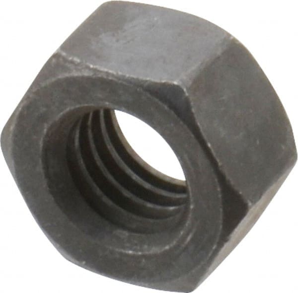 Value Collection - 7/16-14 UNC Steel Right Hand Hex Nut - 11/16" Across Flats, 3/8" High, Black Oxide Finish - Exact Tooling