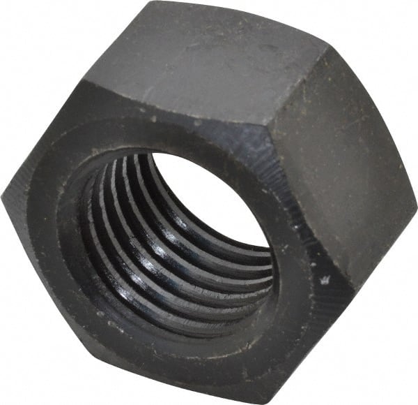 Value Collection - 1-1/4 - 7 UNC Steel Right Hand Hex Nut - 1-7/8" Across Flats, 1-1/16" High, Uncoated - Exact Tooling