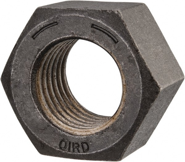 Value Collection - 1-3/8 - 6 UNC Steel Right Hand Hex Nut - 2-1/16" Across Flats, 1-11/64" High, Uncoated - Exact Tooling