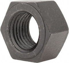 Value Collection - 1-1/2 - 6 UNC Steel Right Hand Hex Nut - 2-1/4" Across Flats, 1-9/32" High, Black Oxide Finish - Exact Tooling