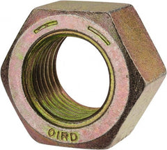 Value Collection - 1-1/2 - 6 UNC Steel Right Hand Hex Nut - 2-1/4" Across Flats, 1-9/32" High, Zinc Yellow Dichromate Finish - Exact Tooling