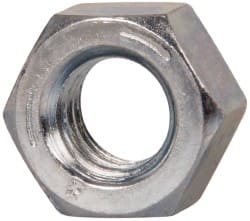 Value Collection - 5/16-18 UNC Steel Right Hand Hex Nut - 1/2" Across Flats, 17/64" High, Zinc-Plated Finish - Exact Tooling