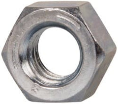Value Collection - 5/16-18 UNC Steel Right Hand Hex Nut - 1/2" Across Flats, 17/64" High, Zinc-Plated Finish - Exact Tooling
