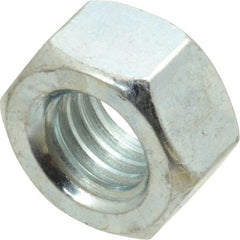 Value Collection - 7/16-14 UNC Steel Right Hand Hex Nut - 11/64" Across Flats, 3/8" High, Zinc-Plated Finish - Exact Tooling