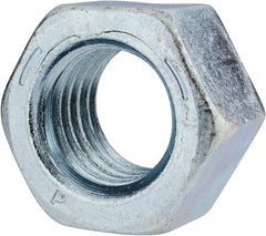 Value Collection - 1-1/8 - 7 UNC Steel Right Hand Hex Nut - 1-11/16" Across Flats, 31/32" High, Zinc-Plated Finish - Exact Tooling