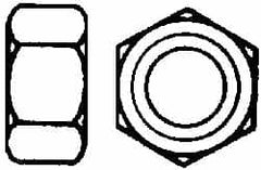Value Collection - M48x5.00 Metric Coarse Stainless Steel Right Hand Hex Nut - 75mm Across Flats, 38mm High, Uncoated - Exact Tooling