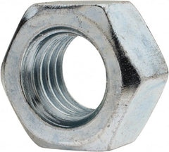 Value Collection - 9/16-12 UN Steel Right Hand Hex Nut - 7/8" Across Flats, 31/64" High, Zinc-Plated Finish - Exact Tooling