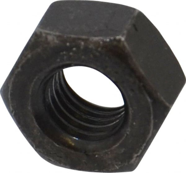 Value Collection - 1/4-28 UNF Steel Right Hand Hex Nut - 7/16" Across Flats, 7/32" High, Black Oxide Finish - Exact Tooling