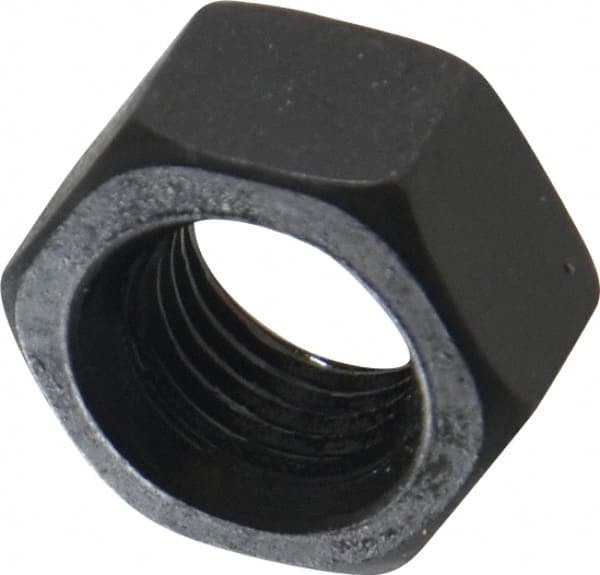 Value Collection - 7/16-20 UNF Steel Right Hand Hex Nut - 11/16" Across Flats, 3/8" High, Black Oxide Finish - Exact Tooling
