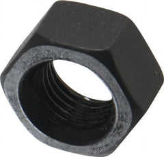 Value Collection - 7/16-20 UNF Steel Right Hand Hex Nut - 11/16" Across Flats, 3/8" High, Black Oxide Finish - Exact Tooling