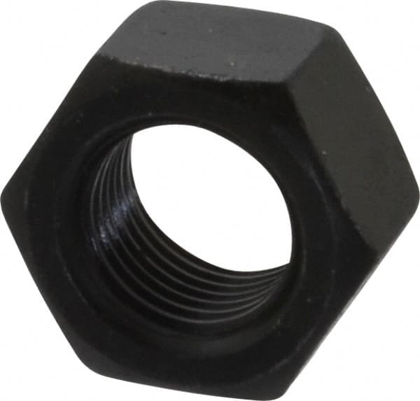 Value Collection - 1/2-20 UNF Steel Right Hand Hex Nut - 3/4" Across Flats, 7/16" High, Black Oxide Finish - Exact Tooling