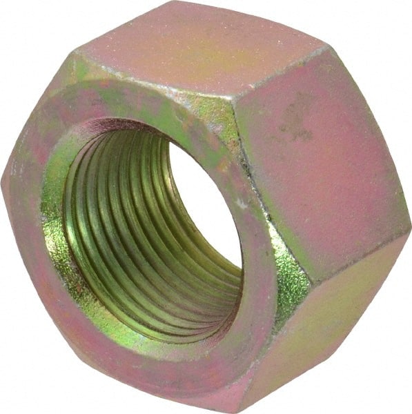 Value Collection - 1-1/8 - 12 UNF Steel Right Hand Hex Nut - 1-11/16" Across Flats, 31/32" High, Zinc Yellow Dichromate Finish - Exact Tooling