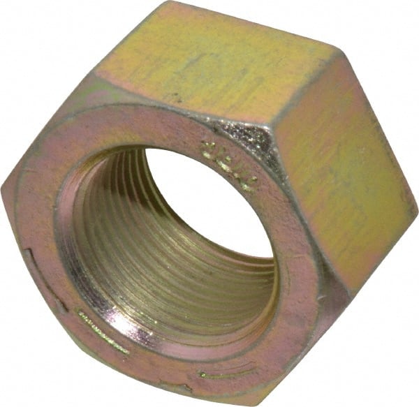 Value Collection - 1-1/4 - 12 UNF Steel Right Hand Hex Nut - 1-7/8" Across Flats, 1-1/16" High, Zinc Yellow Dichromate Finish - Exact Tooling