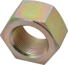 Value Collection - 1-1/2 - 12 UN Steel Right Hand Hex Nut - 2-1/4" Across Flats, 1-9/32" High, Zinc Yellow Dichromate Finish - Exact Tooling