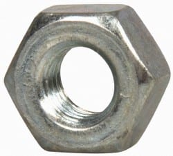 Value Collection - 1/4-28 UNF Steel Right Hand Hex Nut - 7/16" Across Flats, 7/32" High, Zinc-Plated Finish - Exact Tooling