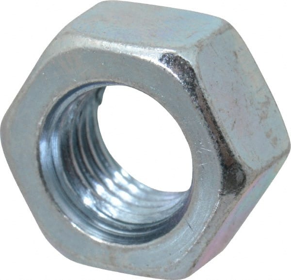Value Collection - 5/16-24 UNF Steel Right Hand Hex Nut - 1/2" Across Flats, 17/64" High, Zinc-Plated Finish - Exact Tooling