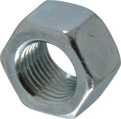 Value Collection - 1/2-20 UN Steel Right Hand Hex Nut - 3/4" Across Flats, 7/16" High, Zinc-Plated Finish - Exact Tooling