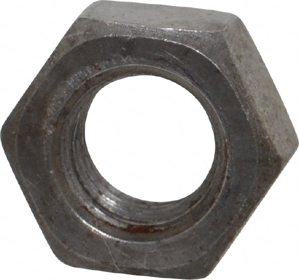 Value Collection - 7/16-14 UNC Steel Right Hand Hex Nut - 11/16" Across Flats, 3/8" High, Uncoated - Exact Tooling
