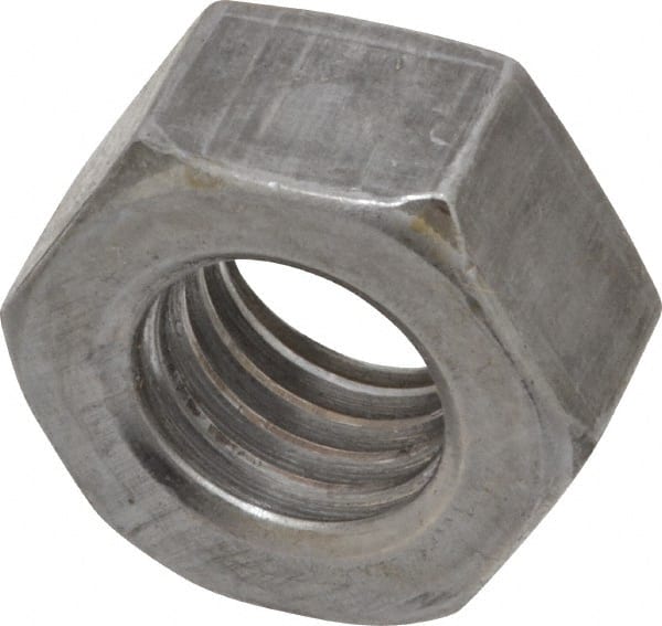 Value Collection - 9/16-12 UN Steel Right Hand Hex Nut - 7/8" Across Flats, 31/64" High, Uncoated - Exact Tooling