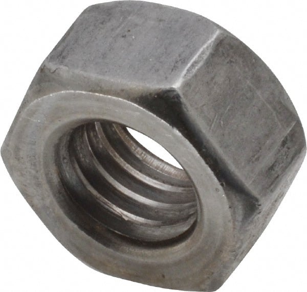 Value Collection - 7/16-14 UNC Steel Left Hand Hex Nut - 11/16" Across Flats, 3/8" High, Uncoated - Exact Tooling