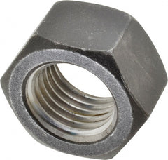 Value Collection - 1-1/2 - 6 UNC Steel Left Hand Hex Nut - 2-1/4" Across Flats, 1-9/32" High, Uncoated - Exact Tooling