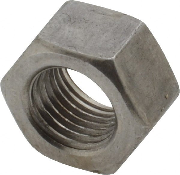 Value Collection - 3/8-24 UNF Steel Left Hand Hex Nut - 9/16" Across Flats, 21/64" High, Uncoated - Exact Tooling