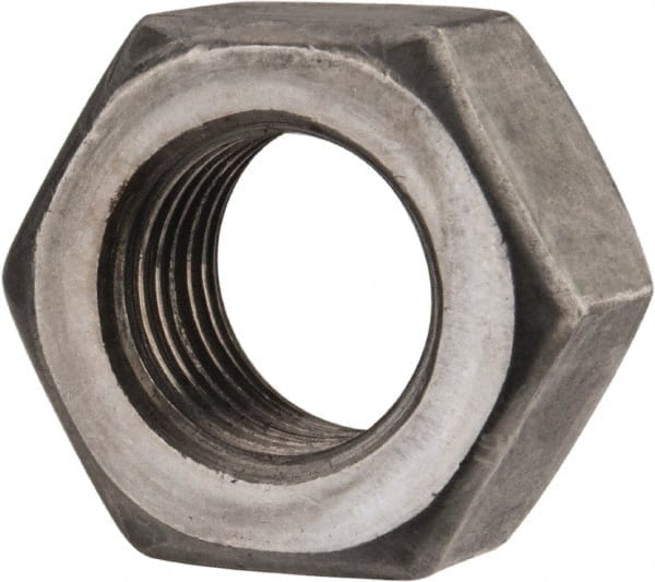 Value Collection - 7/16-20 UNF Steel Left Hand Hex Nut - 11/16" Across Flats, 3/8" High, Uncoated - Exact Tooling