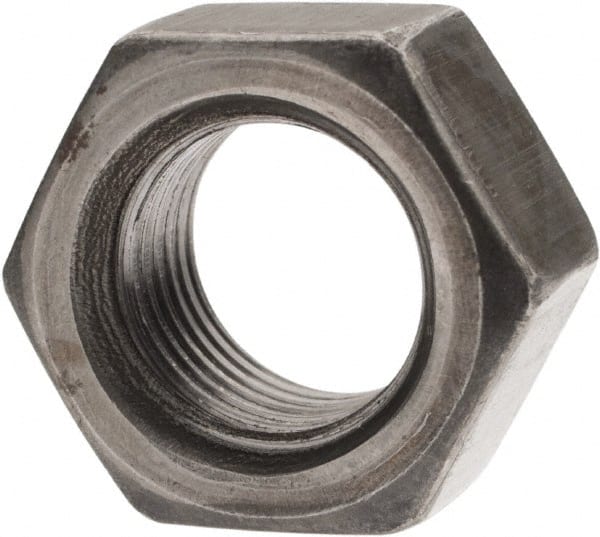 Value Collection - 1/2-20 UNF Steel Left Hand Hex Nut - 3/4" Across Flats, 7/16" High, Uncoated - Exact Tooling