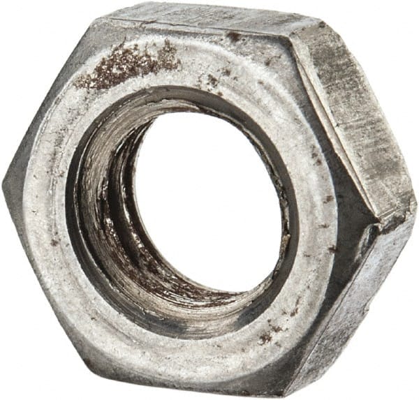 Value Collection - 5/16-18 UNC Steel Left Hand Hex Jam Nut - 1/2" Across Flats, 3/16" High, Uncoated - Exact Tooling