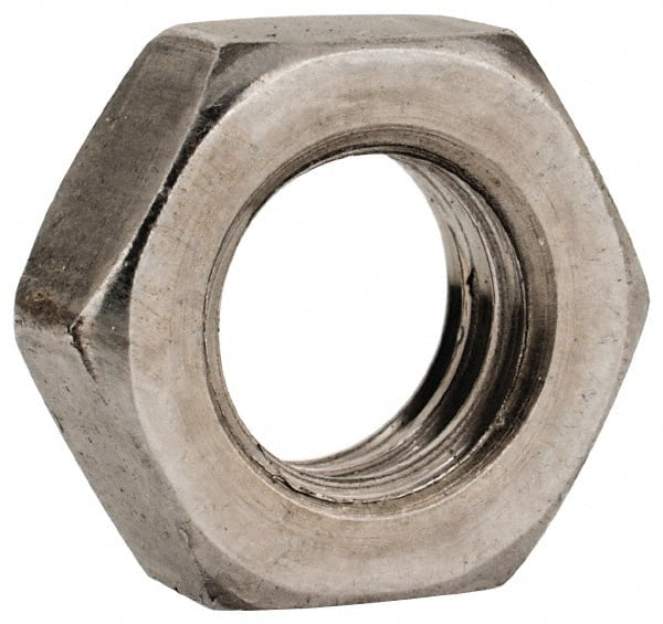 Value Collection - 3/8-16 UNC Steel Left Hand Hex Jam Nut - 9/16" Across Flats, 7/32" High, Uncoated - Exact Tooling